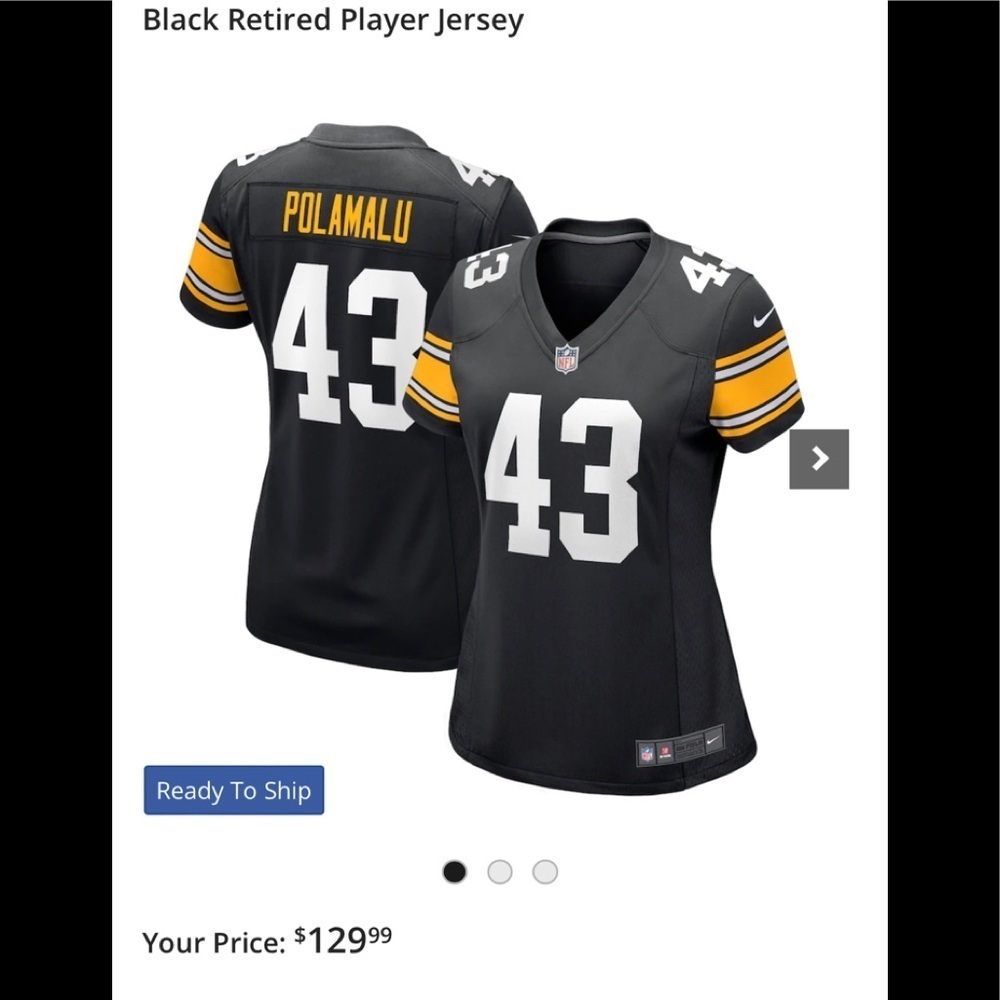 Pittsburgh STEELERS JERSEY POLAMALU RETIRED CONTOURED WOMENS CUT - Picture 5 of 16